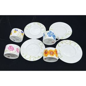 4 Westbury Court LYRICAL BLOOMS - 8oz Cup & Saucer Sets Porcelain Excellent! -BA